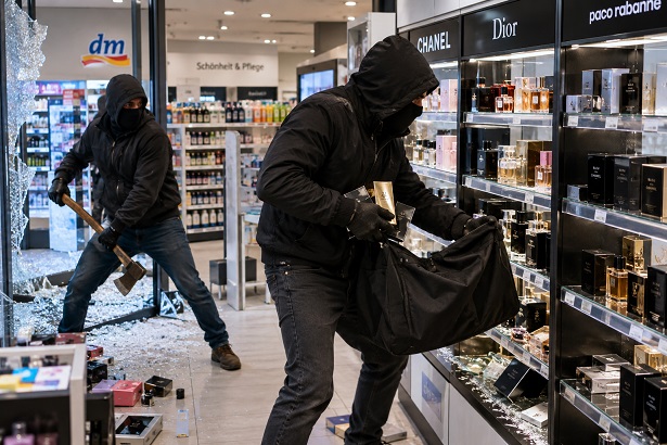 „Dufte Typen“: Unbekannte Einbrecher mit einer Axt entwenden aus einem Drogeriemarkt hochwertige Parfüms