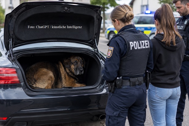 Weil sie ihren Hund in einem zu kleinen Kofferraum zurückgelassen hat, ermittelte die Polizei gegen eine 20-Jährige