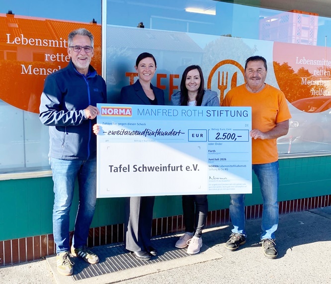 2.500 Euro für die Tafel: Die Manfred-Roth-Stiftung würdigt ehrenamtliches Engagement